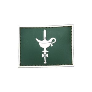 Enfermagem Gola Exército emborrachado verde com branco