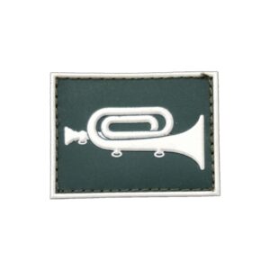 Corneteiro Gola Exército emborrachado verde com branco