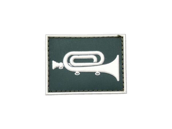 Corneteiro Gola Exército emborrachado verde com branco