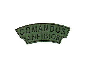 Tarjeta Comandos Anfíbios emborrachada verde com preto