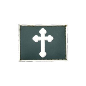 Capelão Católico Gola Exército emborrachado verde com branco cód 69V