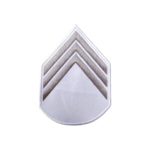 Divisa 3º Sargento jaleco Exército, par, bordada, branco com cinza. cód. 3SGT-BC