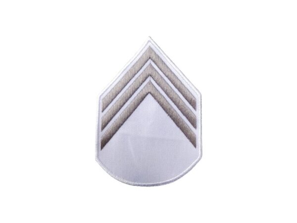 Divisa 3º Sargento jaleco Exército, par, bordada, branco com cinza. cód. 3SGT-BC