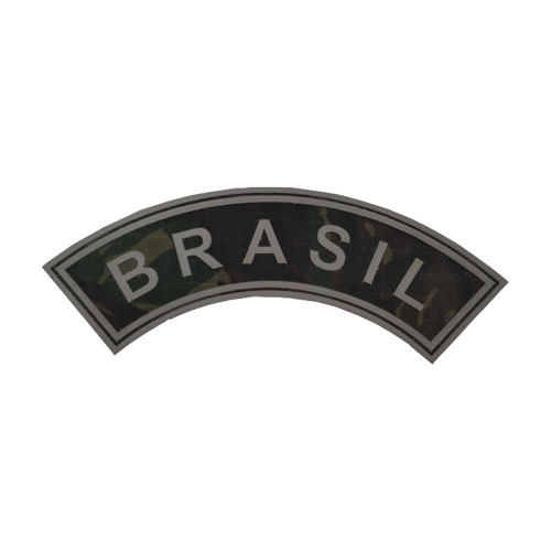 TARJETA SEMICIRCULAR EMBORRACHADA BRASIL CAMUFLADA COM CINZA.