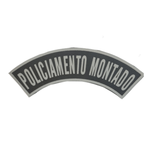 Tarjeta emborrachada Policiamento Montado, preta com cinza