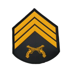 Divisa braço 3º Sgt Polícia Militar, par, emborrachado, preto/laranja, fecho de contato. cód. 2017PL