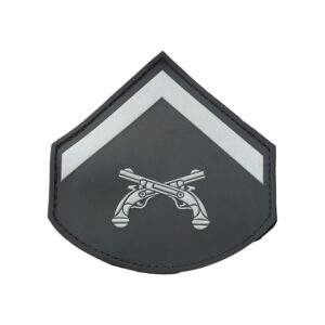 Divisa braço Soldado Polícia Militar, par, emborrachado, preto com cinza, fecho de contato. cód. 2019PC