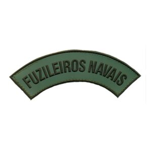 Tarjeta Fuzileiros Navais emborrachada, verde/preto, fecho de contato. Cód. 110V
