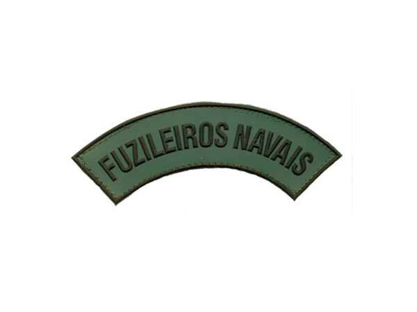 Tarjeta Fuzileiros Navais emborrachada, verde/preto, fecho de contato. Cód. 110V